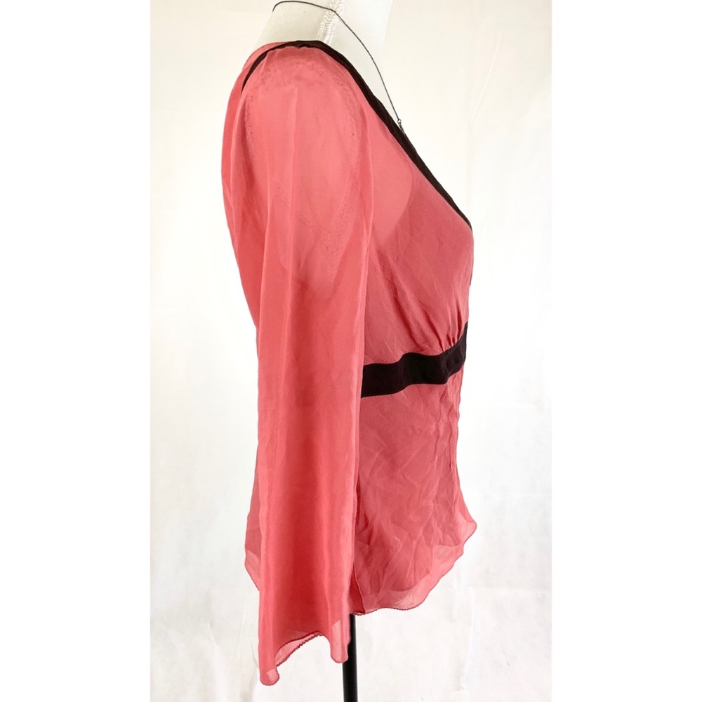 NWT STUDIO M Silk 3/4 Sleeve Blouse & Cami - Picture 2 of 4